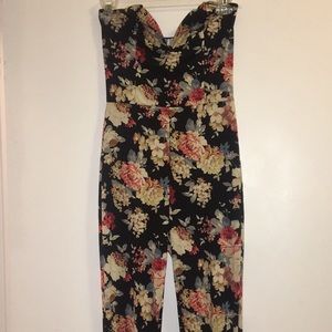 Floral Strapless Jumpsuit